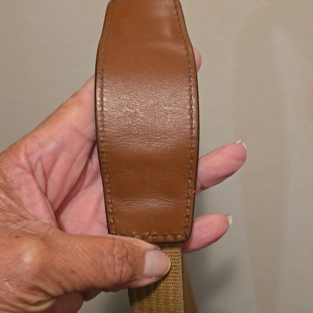 Brown and Tan Coach Crossbody Bag